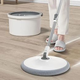 Self Wash Spi n Mop and Bucket with Wringer Set Adjustable Dirty Clean Water Separation Floor Cleaning Microfiber Mops 240412