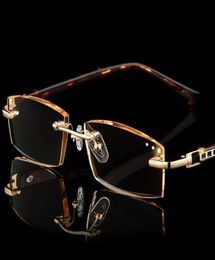 Sunglasses Fashion Luxury Designer Reading Glasses Rimless Diamond Cutting Frame Square Reader Men Women Presbyopia Antiblue Ligh8996462