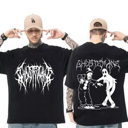 Ghostemane Double Sided Print T-shirt Men Women 100% Cotton Fashion Hip Hop Metal Gothic Rock T Shirt Oversized Loose Streetwear 240407