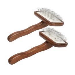 Pet Dog Hair Remover Comb Cat Hair Shedding Brush Wooden Handle Grooming Tools For Dog Pet Massage Cleaning Supplies Accessories