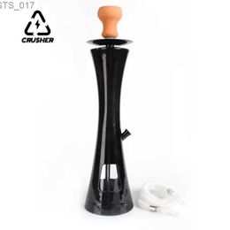 Accessories CRUSHER Acrylic LED Hookah Set with Chicha Bowl Single Hose Narguile Complete Cachimbas Kit Completo for Smoking Grass ShishaL2403