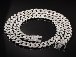 Who 1630Inch Micro Paved 12mm S Link Miami Cuban Chain Necklaces Hiphop Men Rhinestones Fashion Jewelry Drop 211W283n3853804