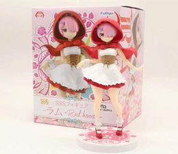 Japan Anime Re Life in a Different World From Zero Ram Figure red hat Rem Action Figure Collectible Decoration Model Toy C02203035010