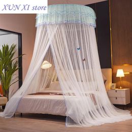 New Mosquito Net Ceiling Household Palace-Style Single Door Lace Floor Bed Curtain Installation-Free 1.2-2 M Bed Universal