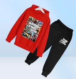 414Y 2021 Newest Kids Casual Fashion Clothing Game GTA 5 Hoodies Gta Street Outwear Boys Hip Hop suit Children Sweatshirtpants G1027350