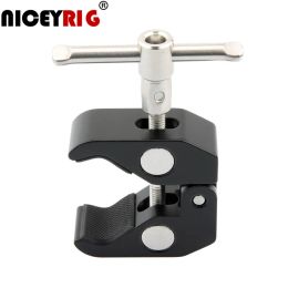 Tripods NICEYRIG Tripod Clamp Holder MAX 54mm Rod Adjust Clamp Bracket for Tripods 25mm Rod Camera Cage 15mm Rod EVF Viewfinder Monitor