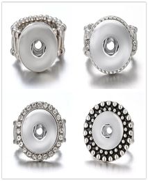 Newest 10pcslot Snap band Ring Jewellery fit 18mm Ginger Metal Silver Button Adjustable7274503