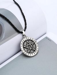 Exquisite Pendant Necklaces Large Rune Nordic Choker Viking Pentagram Pendant Jewellery Necklace Pentagram Wiccan Pagan Norse17727247