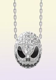 Nightmare before Christmas Skeleton Necklace Jack Skull Crystals Pendant Women Witch Necklace Goth Gothic Jewelry Whole J1218737519873771