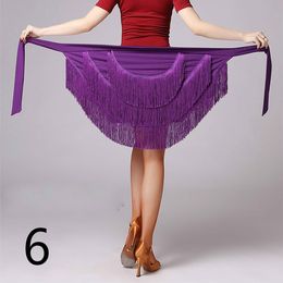 Women Ballroom Latin Salsa Tango Tassel Dance Skirt Skate Wrap Scarf Dancewear Sexy Multicolor Skirt