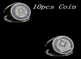 10pcs mason Masonic Lodge Masonic Craft Symbols Token Silver Plated Collectible Coin Gift Creative4413951