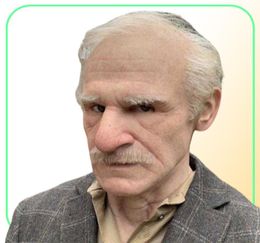 Party Masks Old Man Scary Cosplay Full Head Latex Halloween Funny Helmet Real6417074