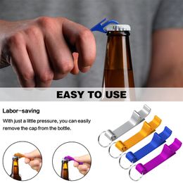 120Pcs Portable Beer Bottle Opener Keychain Pocket Aluminum Beer Can Opener Beer Bar Tool Gadgets