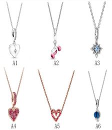 Designer Jewellery 925 Silver Necklace heart Pendant fit P Heartbeat Necklace Set diy Heart Love love Necklaces European Style Charms Bead Murano8713709