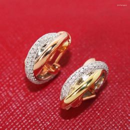 Stud Earrings Brand Vintage Diamond Earring For Women Luxury Jewelry Designer Eardrop Fashion Lady Party Electroplate