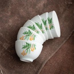 Cups Saucers Jingdezhen Ceramic Hand-painted Tea Cup White Porcelain Small Master Creative Underglaze Exquisite Water Set