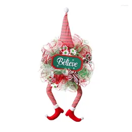 Decorative Flowers Stylish Christmas Wreath Faceless Long Legged Door Decor Holiday Props El Shopping Mall Window Ornament