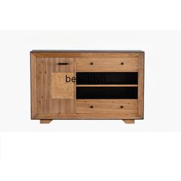 New Chinese Style Black Dining Side Low Cabinet Living Room Silent Style Drawer Storage Tea Cabinet