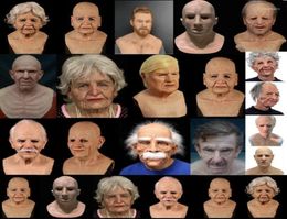 Party Masks Kuulee Cosplay Bald Old Man Wrinkle Face Mask Halloween Carnival Props9903320