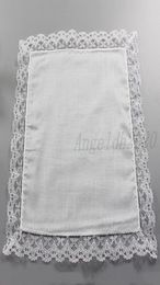 25cm White Lace Thin Handkerchief 100 Cotton Towel Woman Wedding Gift Party Decoration Cloth Napkin DIY Plain Blank Handkerchief2875048