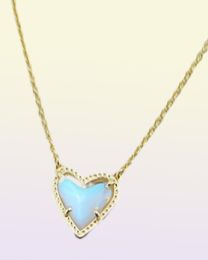 Pendant Necklaces Necklace Heart Drusy Stone Real 18K Gold Plated Dangles Glitter Jewelries Letter Gift With dust bag7388753