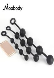 1Pc Silicone Anal Plug Vaginal Dilator Anal Beads Butt Plug With 4 Anal Balls Expander Vibrant Sex Toys For Women Men Gays D18111601030