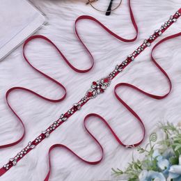 S09 Wedding Sash Elegant Rhinestone Belt Beautiful Hand Wedding Sash Crystal Pearl Bridal Belt For Formal Evening Dress