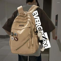 Backpack Casual Simple Fashion Men And Women Same Style Junior High School Student College Wear-Resistant Nylon Fabric