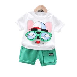 Shorts New Fashion Summer Baby Clothes for Girls Children Cartoon Tshirt Shorts 2pcs/sets Toddler Casual Boys Clothing Kids Tracksuits