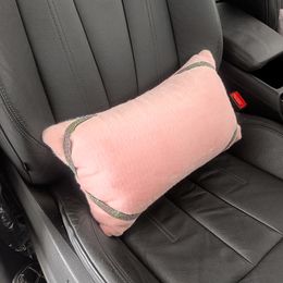 New Original Design Diamond Plush Universal Plush Soft Spine Support Car Waist Neck Pillow Headrest