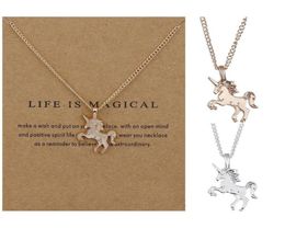 New Fashion Women Unicorn Horse Pendant Necklace Plating Chain Choker Christmas Jewelry Lovely Gift 3791748