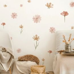 Boho Flowers Wall Stickers Watercolour Bedroom Living Room Home Decor Art Ecofrienly Removable Decals PVC Murals 240410