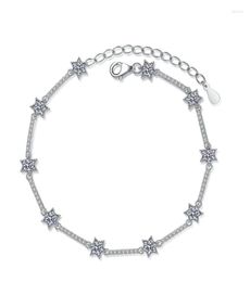 Moissanite Charm Bracelets Silver Bracelet With Ten Diamonds And A Sixpointed Star Jewellery Fawn221303835