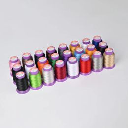 Poolin 1Pcs 100% Polyester Embroidey Thread 120D/2 1100m High Strength Box Package 20 Colours For Embroidery and Sewing Machine