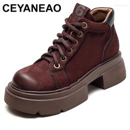 Dress Shoes 5cm Natural Spring Autumn Ankle Suede Platform Wedge Boots Women Fashion Genuine Leather Booties Ladies Moccasins