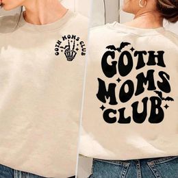 Women's Hoodies Goth Moms Club Sweatshirts Skeleton Graphic Crewneck Sweatshirt Harajuku Pullover Oversize Female Clothing Dropshiping