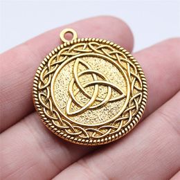 10pcs Charms 28*32mm Celtic Knot Charms Double Side Round Pendant For Jewellery Making DIY Viking Jewellery Findings
