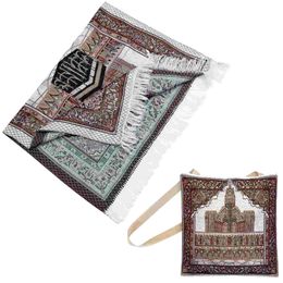 CLISPEED Prayer Mat Tassel Prayer Rug Muslim Prayer Carpet Pilgrimage Blanket with Carrying Bag Rugs