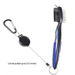 Golf Club Brush and Groove Cleaner Oversized Golf Brush Head And Retractable Non-Slip Comfortable Grip Golf Club Cleaner