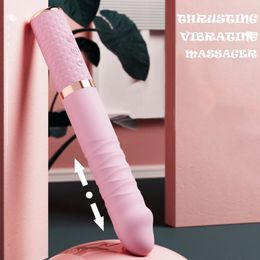 Telescopic G Spot Dildo Vagina Clitoris Stimulator Vibrator for Woman Thrusting Wand Toy Adult 18 Female Masturbator Sex Machine 240408