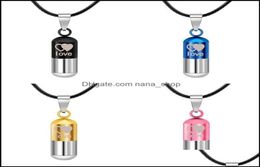 Pendant Necklaces Pendants Jewelry Stainless Steel Urn Cremation Ashes Necklace For Women Men Family Heart Save Love Open Locket L1282086