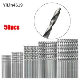 50Pcsof High-speed Steel Titanium Plated Straight Shank High Cobalt Spiral Drill Bits, Wood Plastic Drilling Sets, Diameter1-3mm