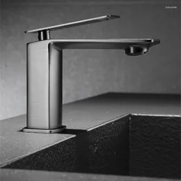 Bathroom Sink Faucets Faucet Single Handle Hole Basin And Cold Mixer Taps Gun Grey