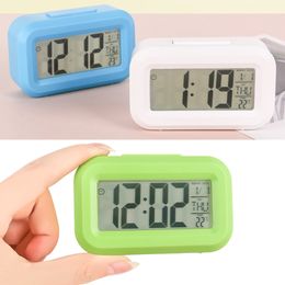 Electronic LED Clocks Mini Music Digital Alarm Clock with Temperature Calendar Week Display Backlit Snooze Mute Clock