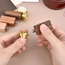 Log Colour Peach Wood Handle Lacquer Seal Tool Stamp Accessories Beech Rosewood Circular Square Handle For DIY Seal Stamps