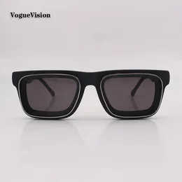 Sunglasses Matte Black Acetate Frame Square For Man Women Grey Lens Fashion Outdoor UV Protective Eyewear Unisex