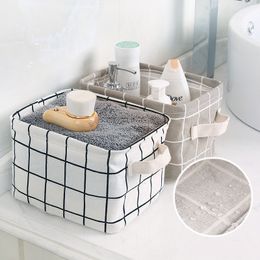 Foldable Desktop Storage Basket Sundries Underwear Toy Storage Box Cosmetic Book Organiser Stationery Container Laundry Basket
