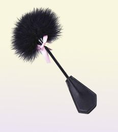 New Erotic Bdsm Feather Tickled Whip Bondage Punish Fetish Leather Spanking Paddle Play Flogger Lover Riding Crop Pony Sex Toy8932143