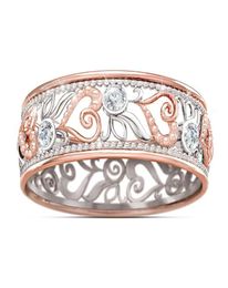 Fashion Jewellery Eternal Love Hollow Heart Ring Diamond Rose Gold Romantic Engagement Ring6154011