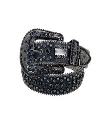 Black for simon Rhintone Men Belts Crafts Crocodile grain Belts for men in pu leather2822972